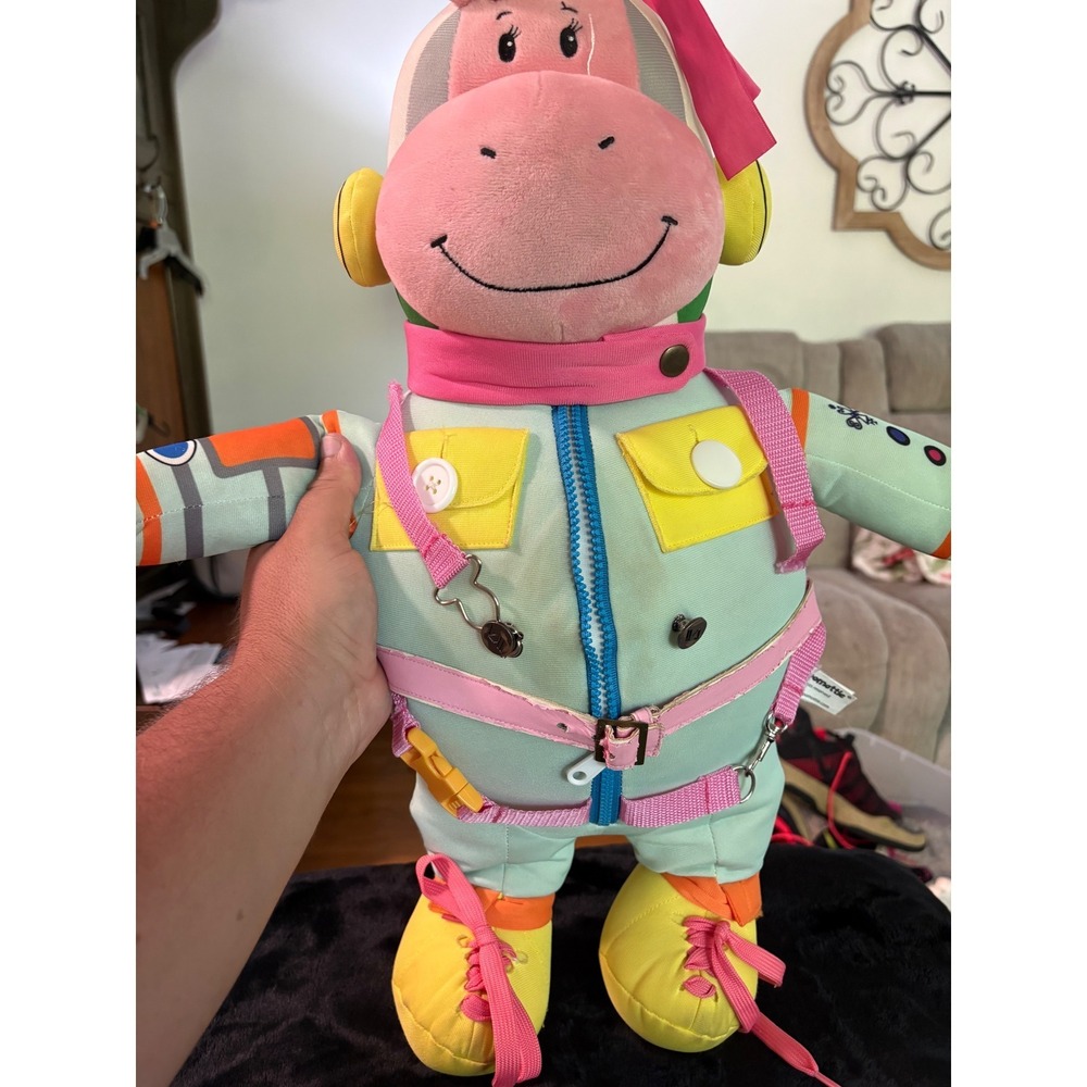 Hippomottie Astronaut Activity Plush Pink Hippo Sensory Learning Toy 20 inch